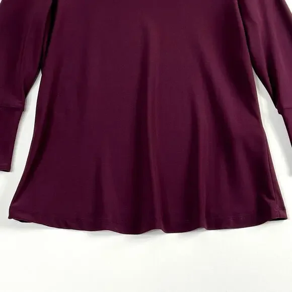 Joseph Ribkoff Tee Style 194103 3/4 Sleeve Split Cuff Square Neck Maroon Womens - Picture 3 of 11